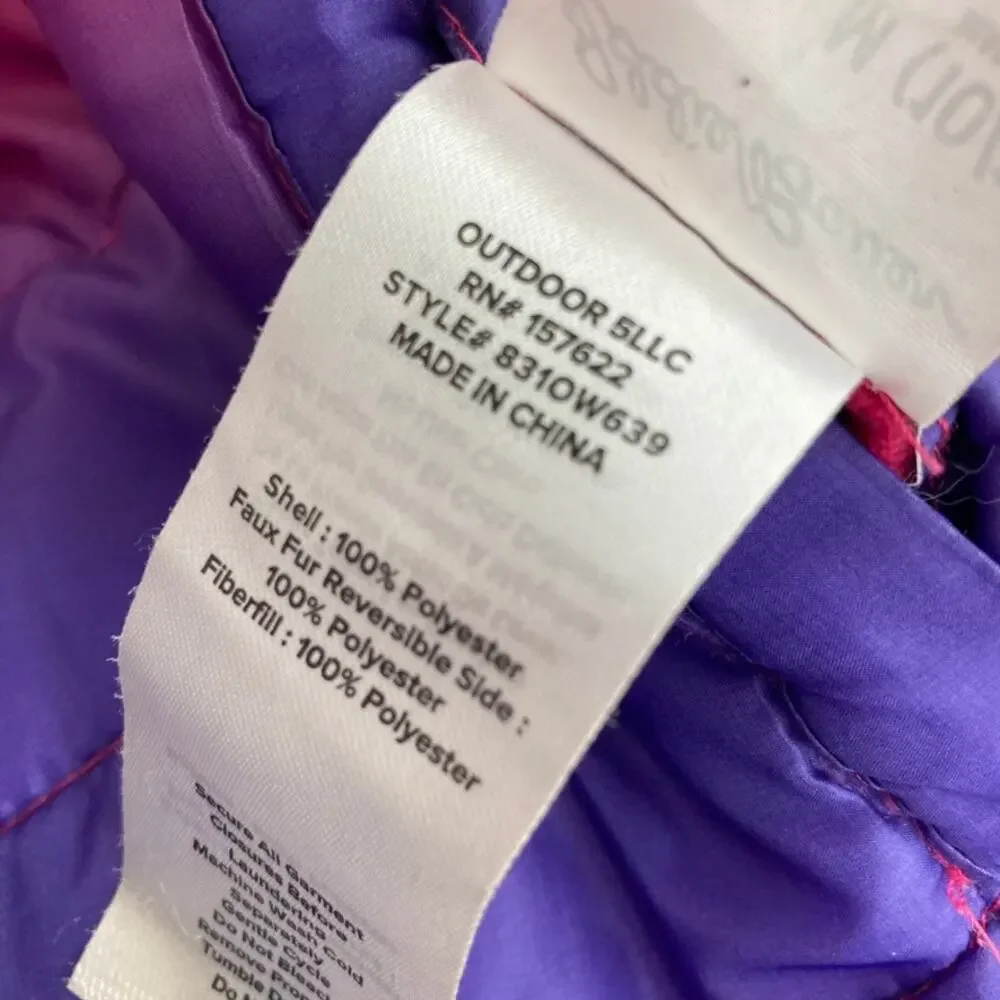 Eddie Bauer Reversible Deer Harbor Hooded Jacket - Pink Purple Ombre - M 10/12